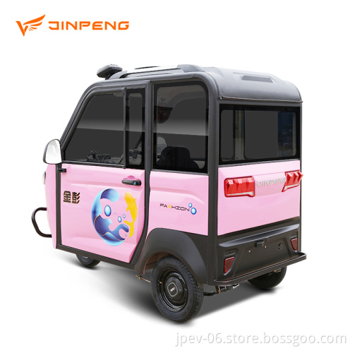 Jinpeng Five Porte Nuova Energia Close Tricycle 60V 52Ah Electric Cabin per uso dei passeggeri